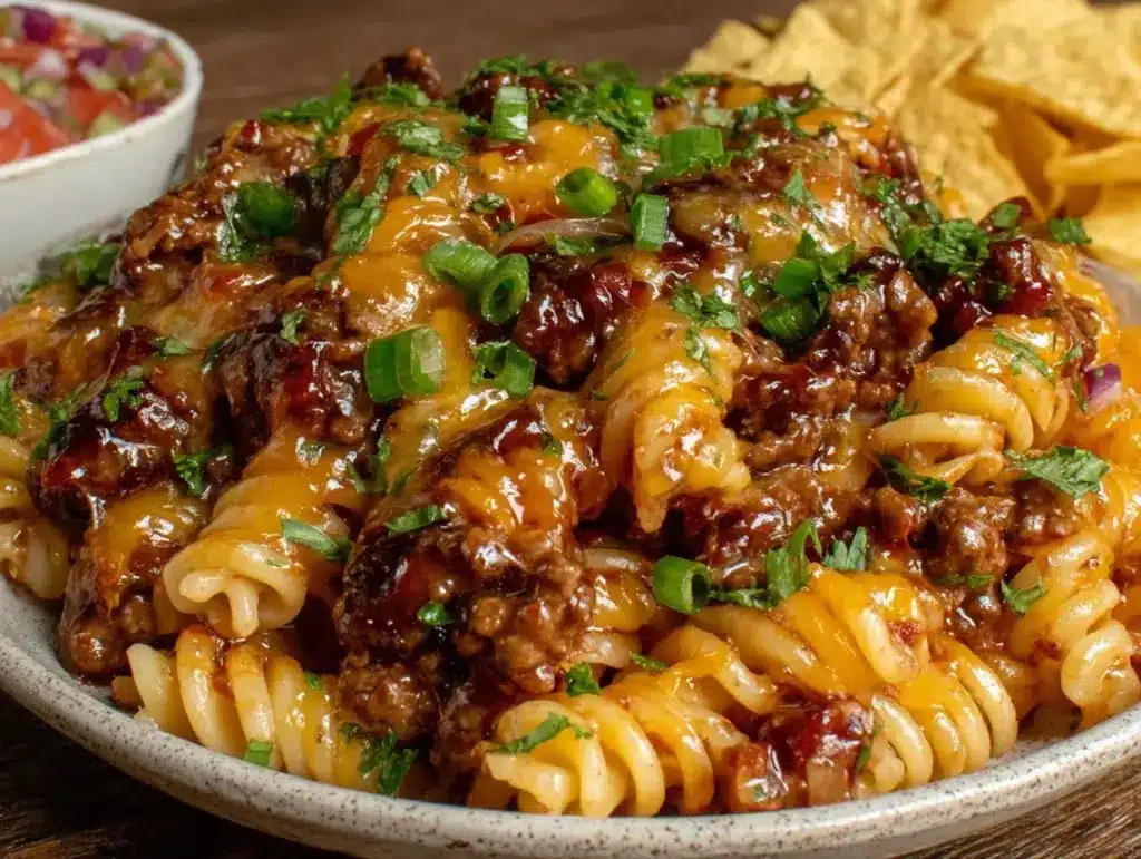 creamy one-pot loaded taco pasta - featured image