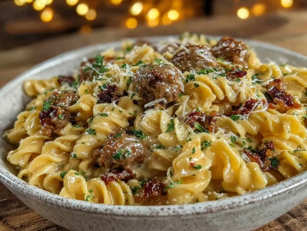 creamy sausage pasta - featured image