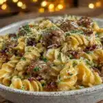 creamy sausage pasta - featured image