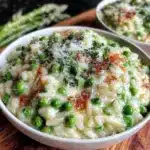 creamy spring pea risotto - featured image