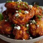 crispy air fryer buffalo chicken wings - featured image