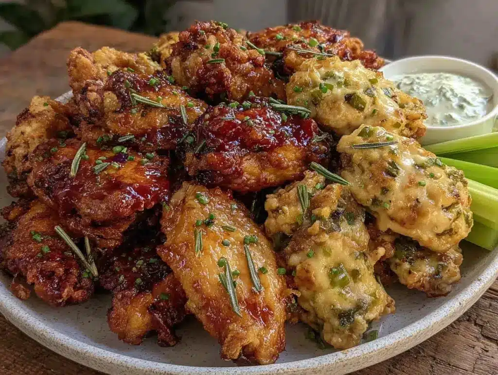crispy air fryer loaded chicken wings - featured image