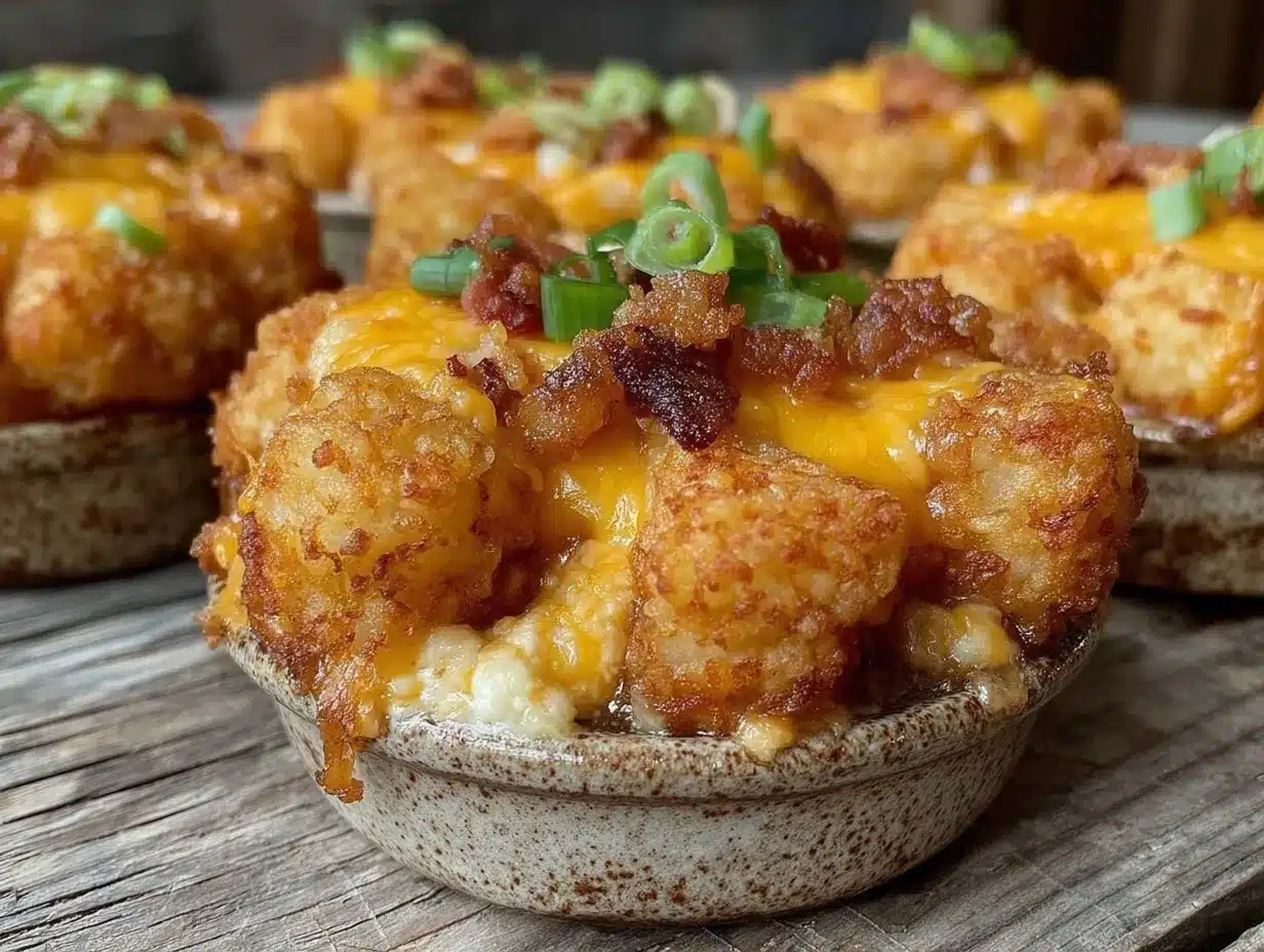 crispy air fryer loaded tater tot casserole preparation steps