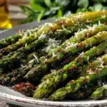 crispy air fryer parmesan asparagus - featured image