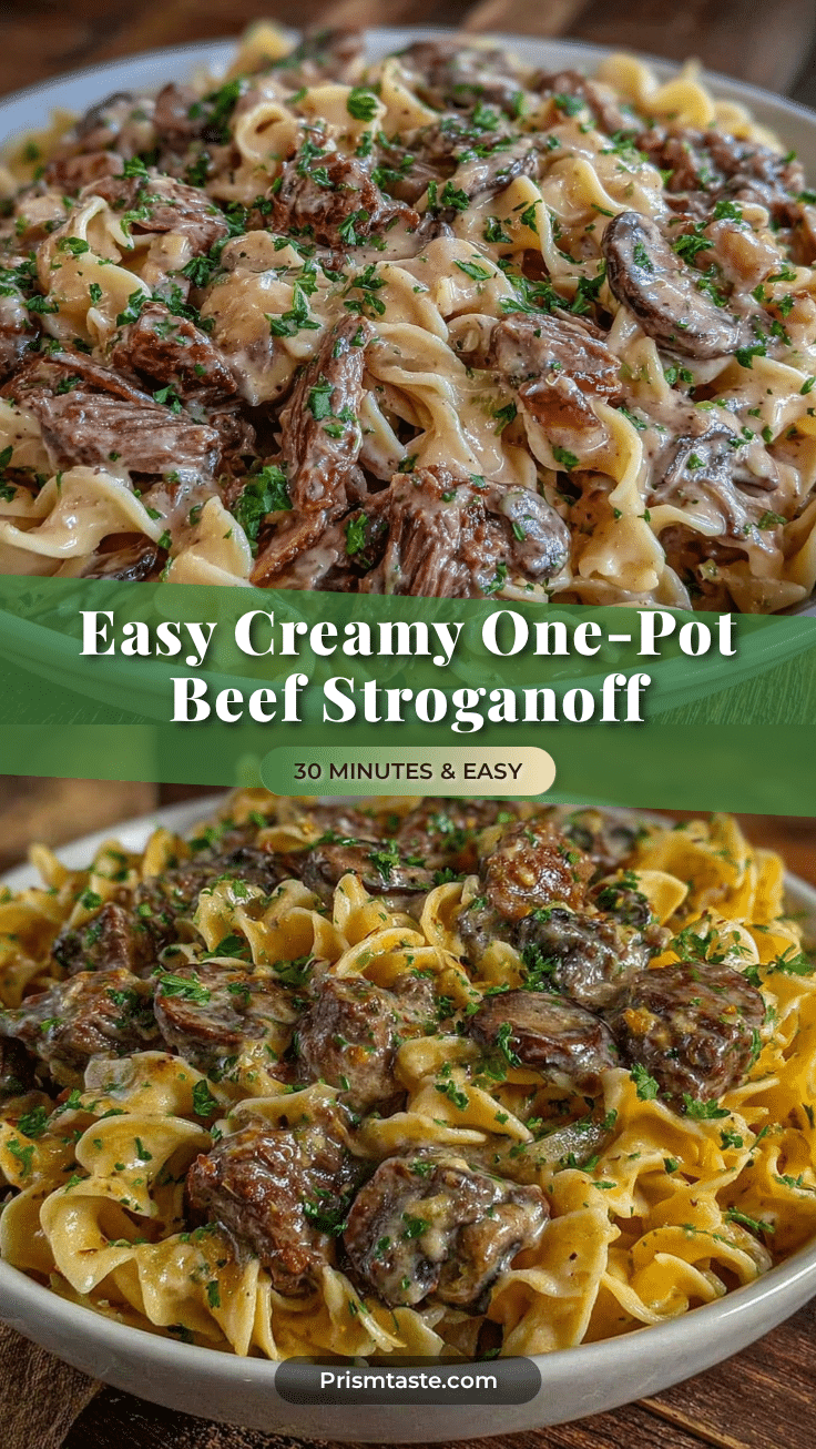 easy creamy one-pot beef stroganoff recipe