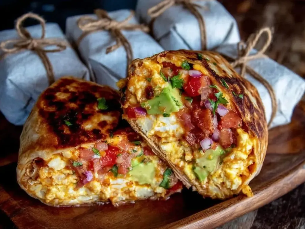 easy loaded breakfast burritos - featured image