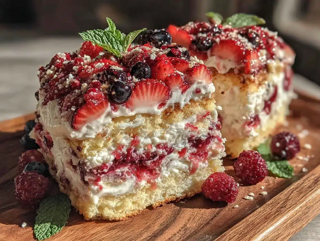 easy make-ahead loaded flag cake preparation steps