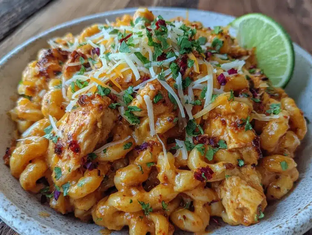 easy one-pot creamy chicken enchilada pasta - featured image