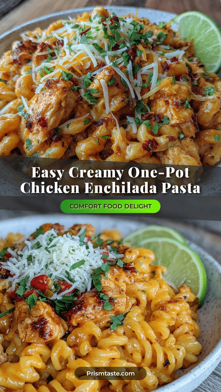 easy one-pot creamy chicken enchilada pasta recipe