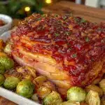 easy sheet pan glazed ham - featured image