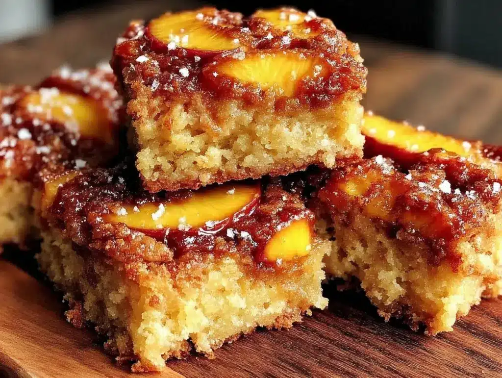 gluten-free browned butter peach bars - featured image