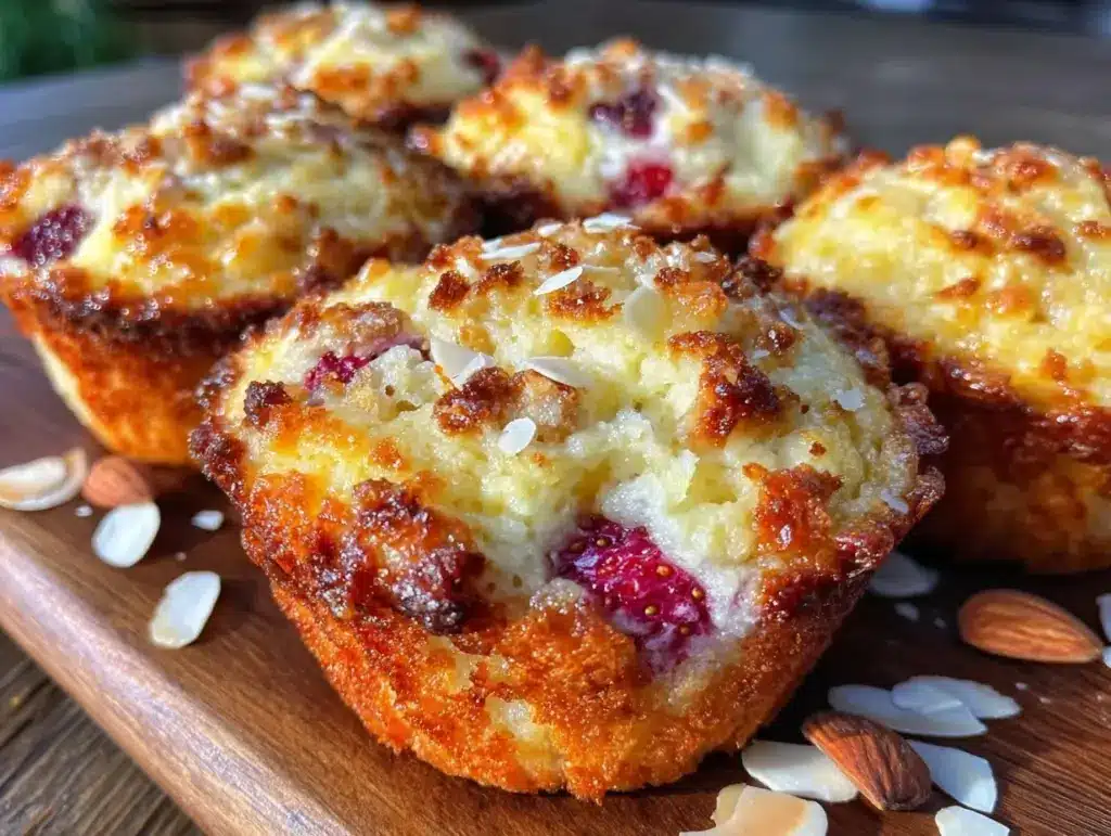 gluten-free browned butter strawberry muffins - featured image