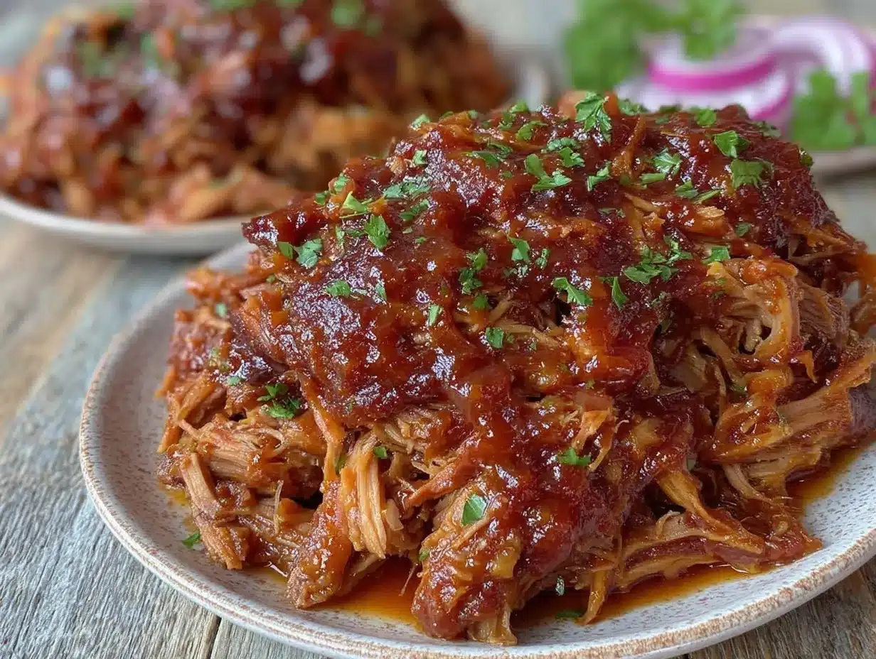 Instant Pot Pulled Pork BBQ preparation steps