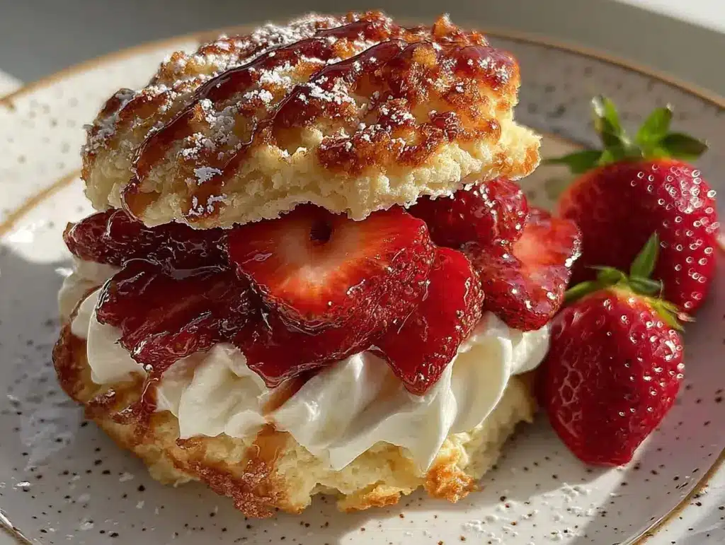 keto browned butter strawberry shortcake - featured image
