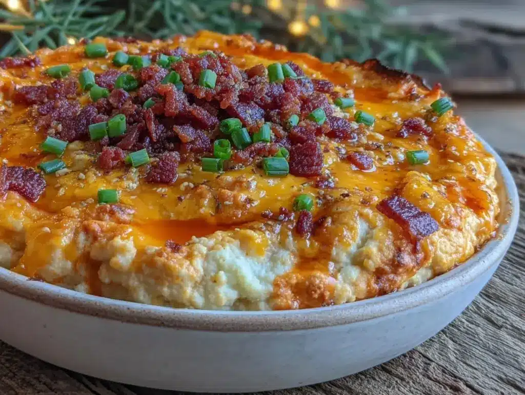 keto loaded cauliflower buffalo chicken dip - featured image