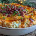 keto loaded cauliflower buffalo chicken dip - featured image