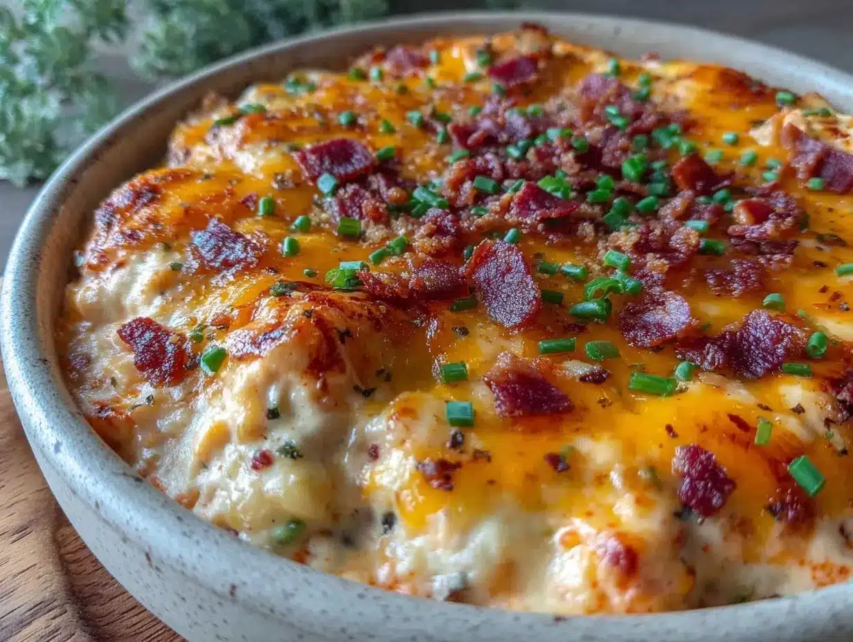 keto loaded cauliflower buffalo chicken dip preparation steps