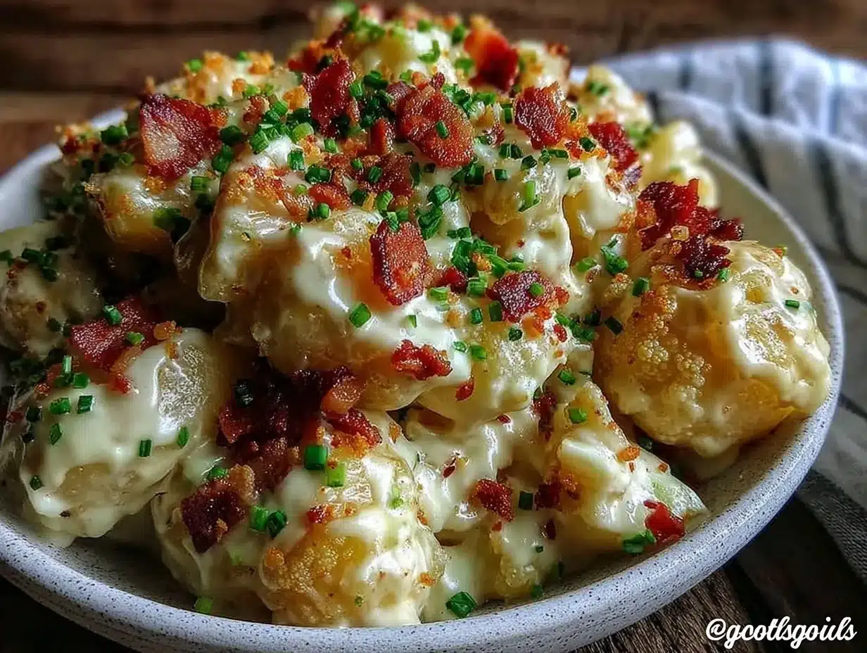keto loaded cauliflower potato salad preparation steps