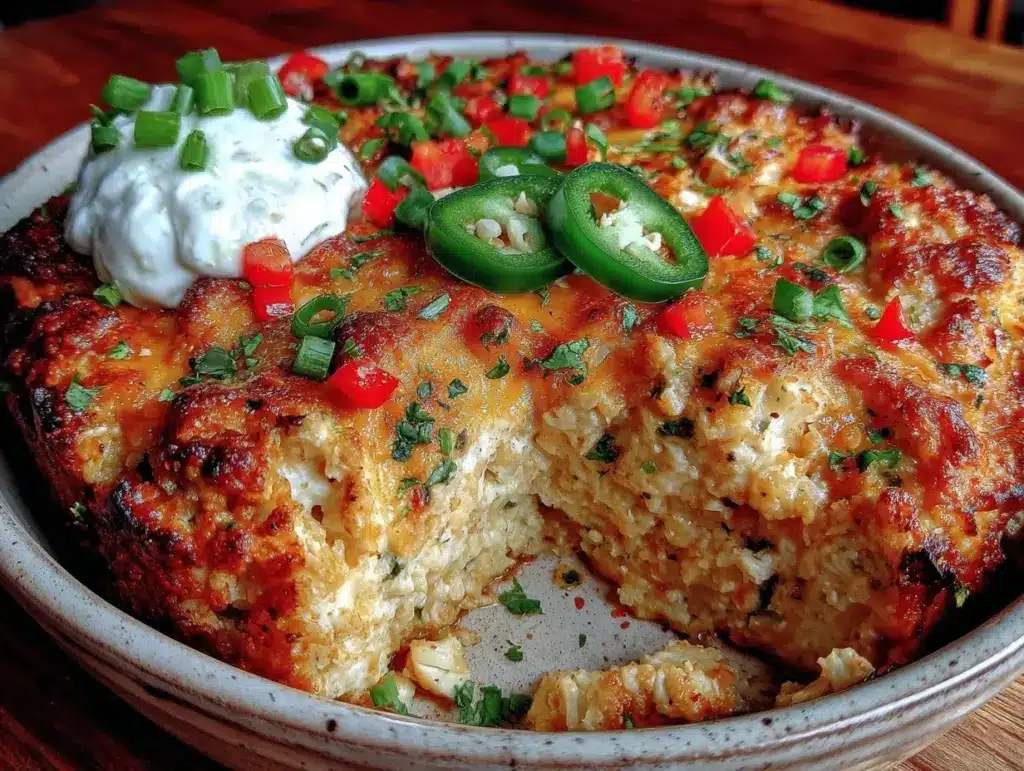 keto loaded mexican cauliflower rice casserole - featured image