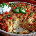 keto loaded mexican cauliflower rice casserole - featured image