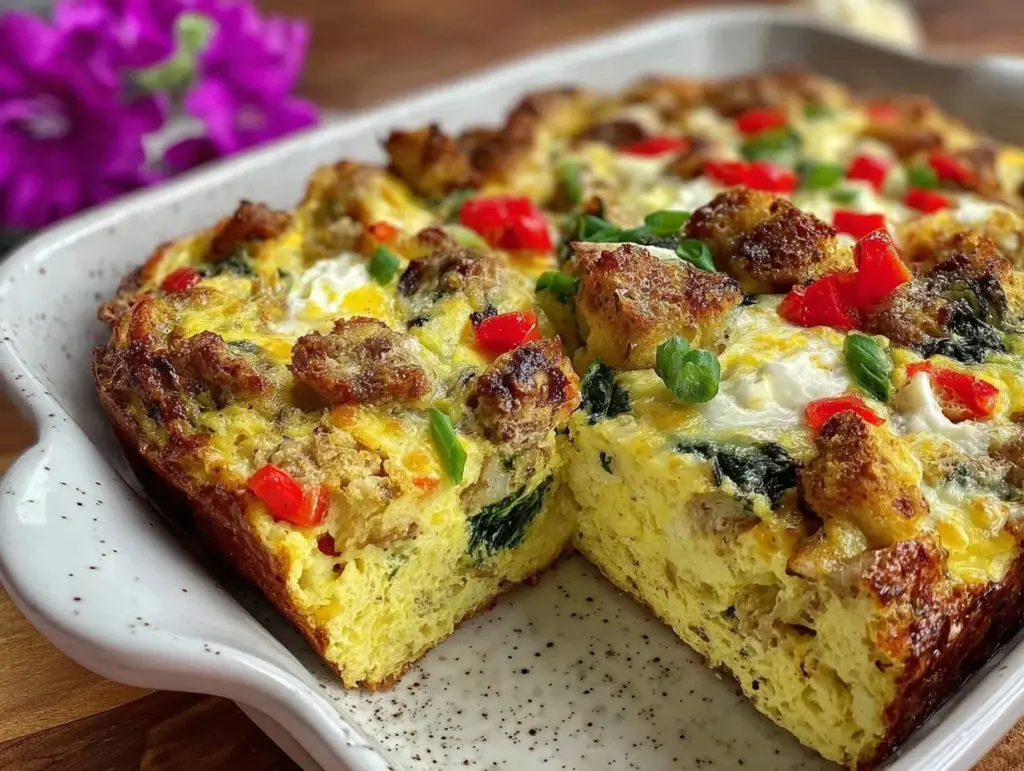 loaded breakfast strata - featured image