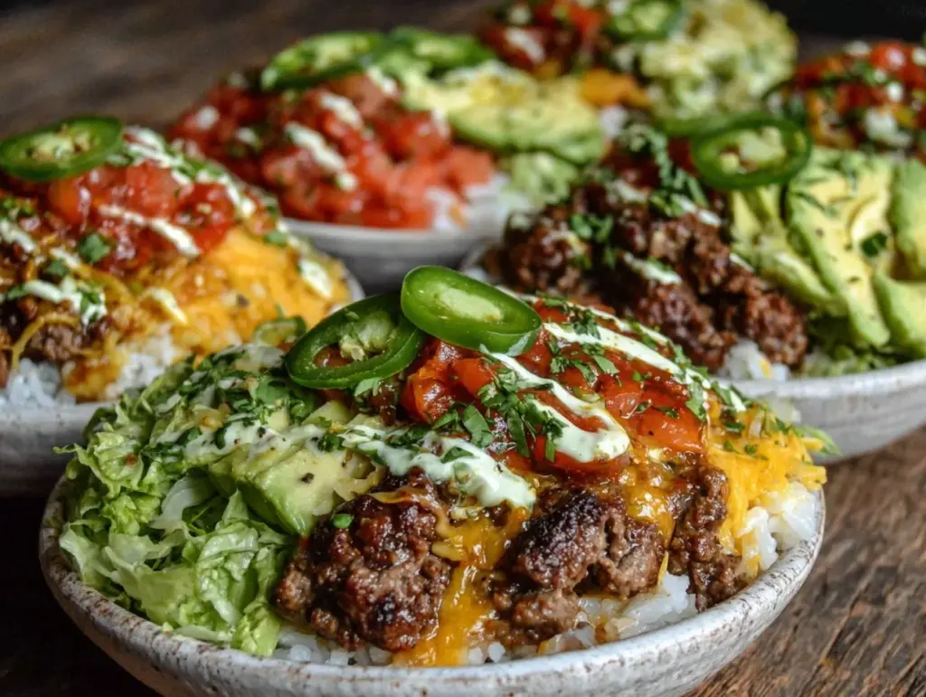 loaded burger bowls - featured image