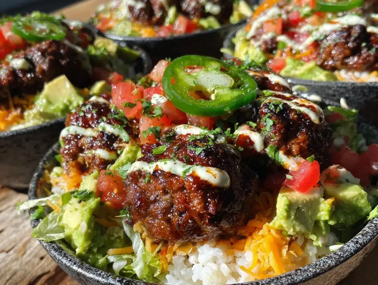 loaded burger bowls preparation steps