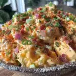 loaded deviled egg potato salad - featured image