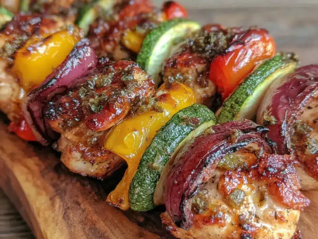 loaded grilled chicken kabobs - featured image