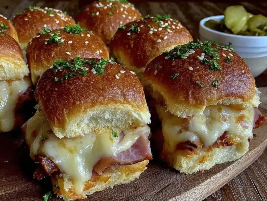 loaded ham and cheese sliders - featured image