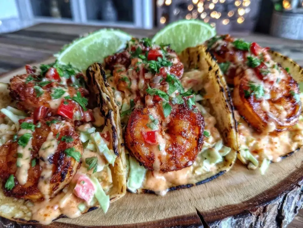 loaded shrimp tacos - featured image