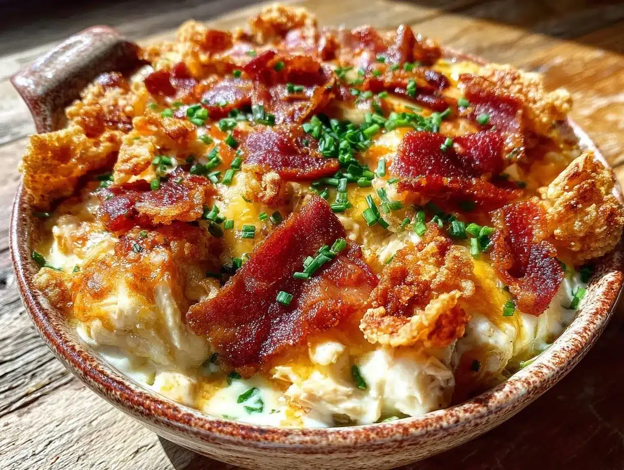low carb chicken bacon ranch casserole preparation steps