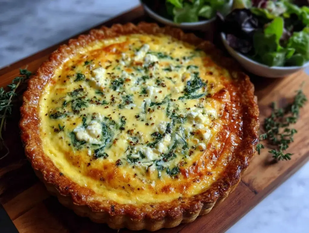 make-ahead quiche with spinach and cream cheese - featured image