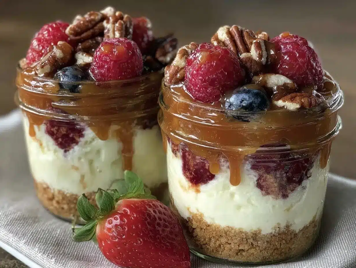 no-bake loaded cheesecake jars preparation steps