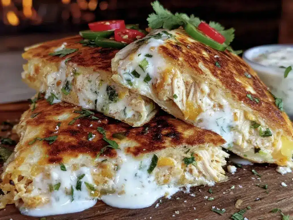 quick creamy chicken quesadilla - featured image