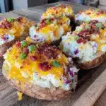 quick loaded microwave baked potato bar - featured image