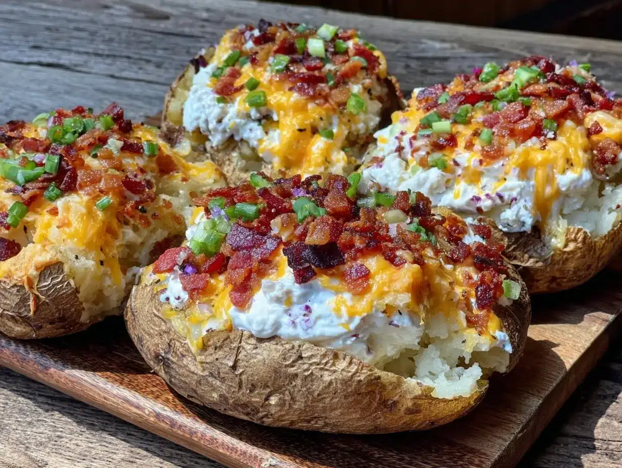 quick loaded microwave baked potato bar preparation steps