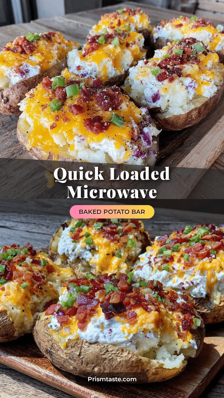 quick loaded microwave baked potato bar recipe