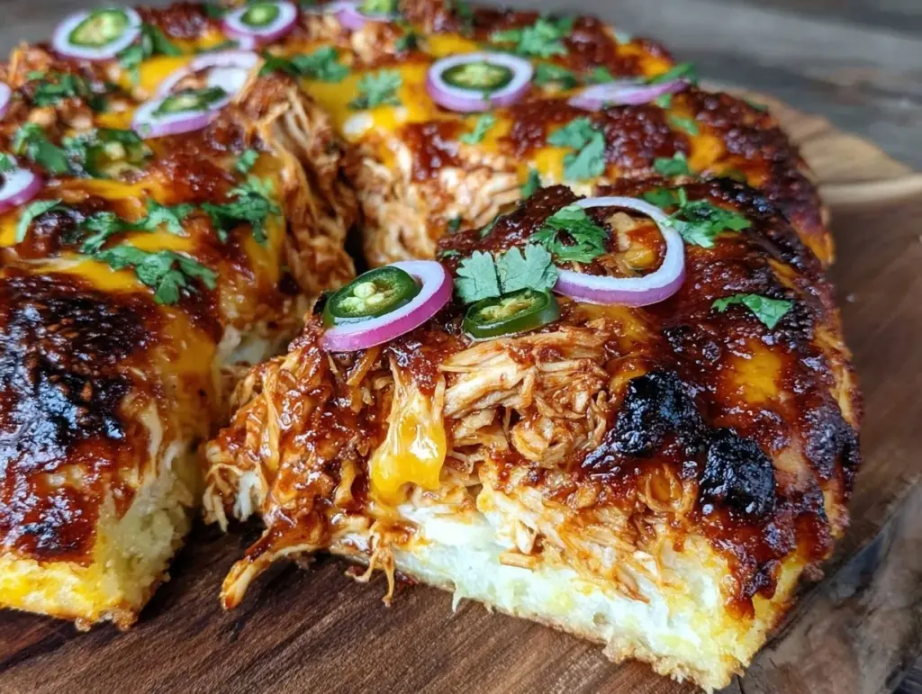 rotisserie chicken bbq pizza - featured image