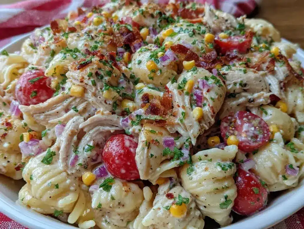 rotisserie chicken pasta salad - featured image