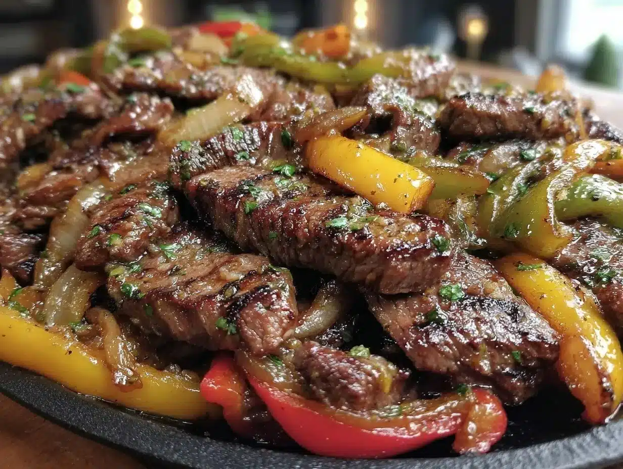 sheet pan beef fajitas preparation steps