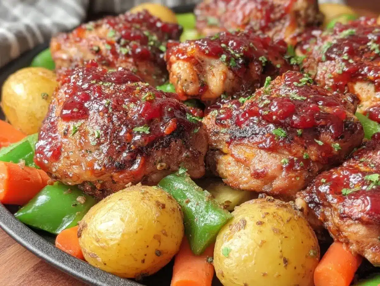 sheet pan caramelized bbq chicken preparation steps