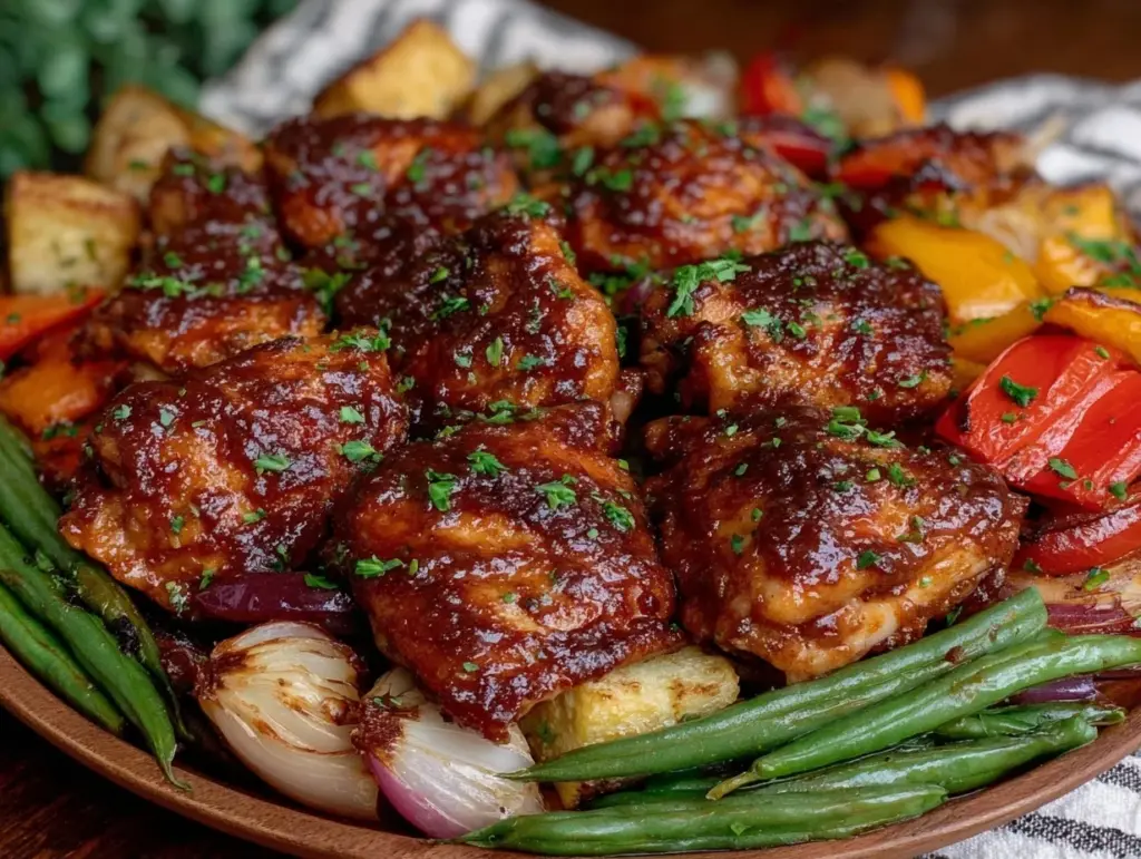 sheet pan loaded BBQ chicken - featured image