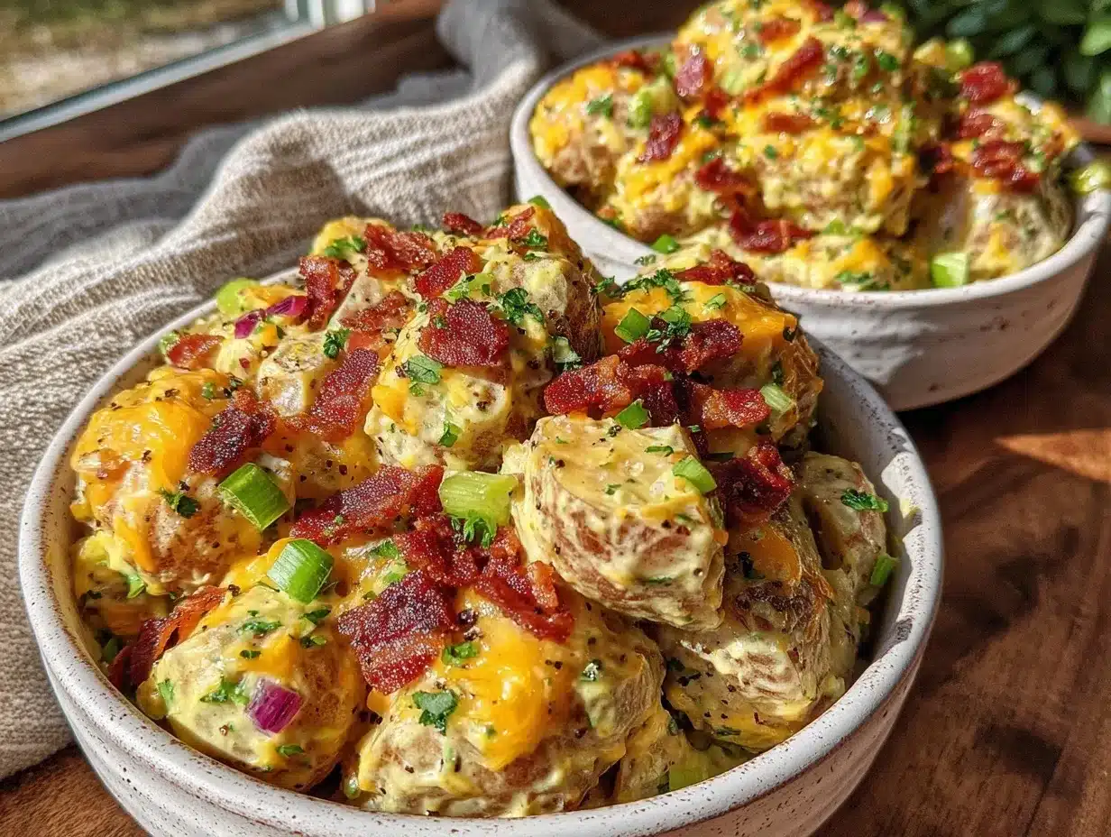 small batch loaded potato salad preparation steps