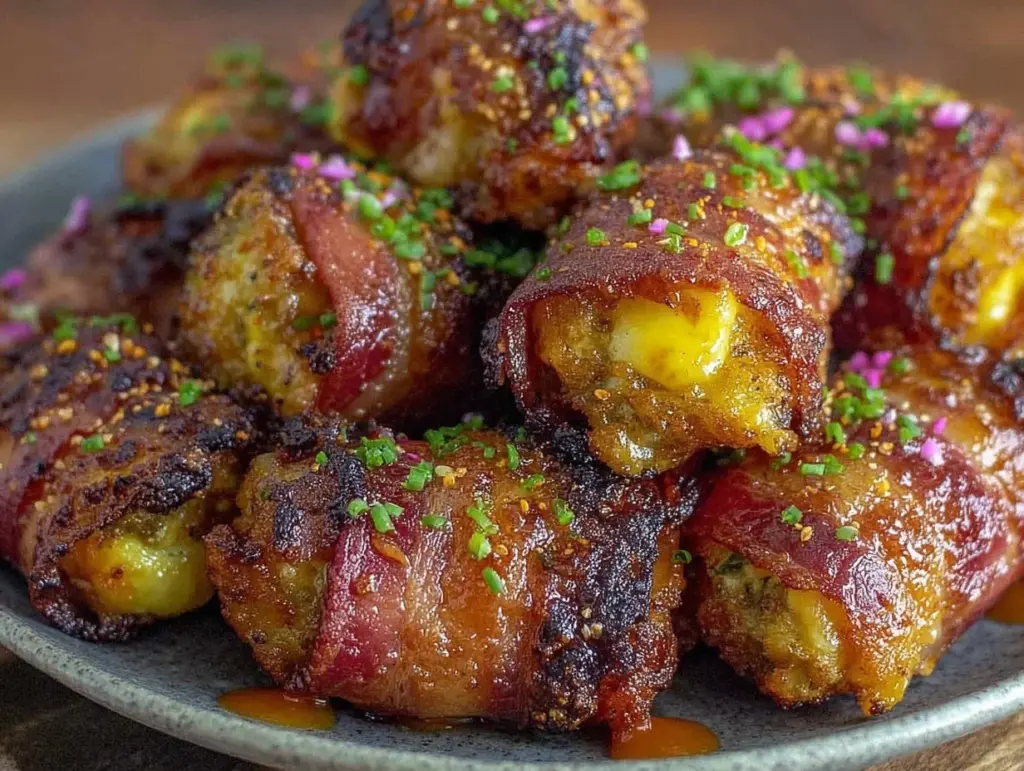 air fryer bacon wrapped jalapeño poppers - featured image