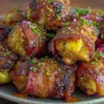 air fryer bacon wrapped jalapeño poppers - featured image