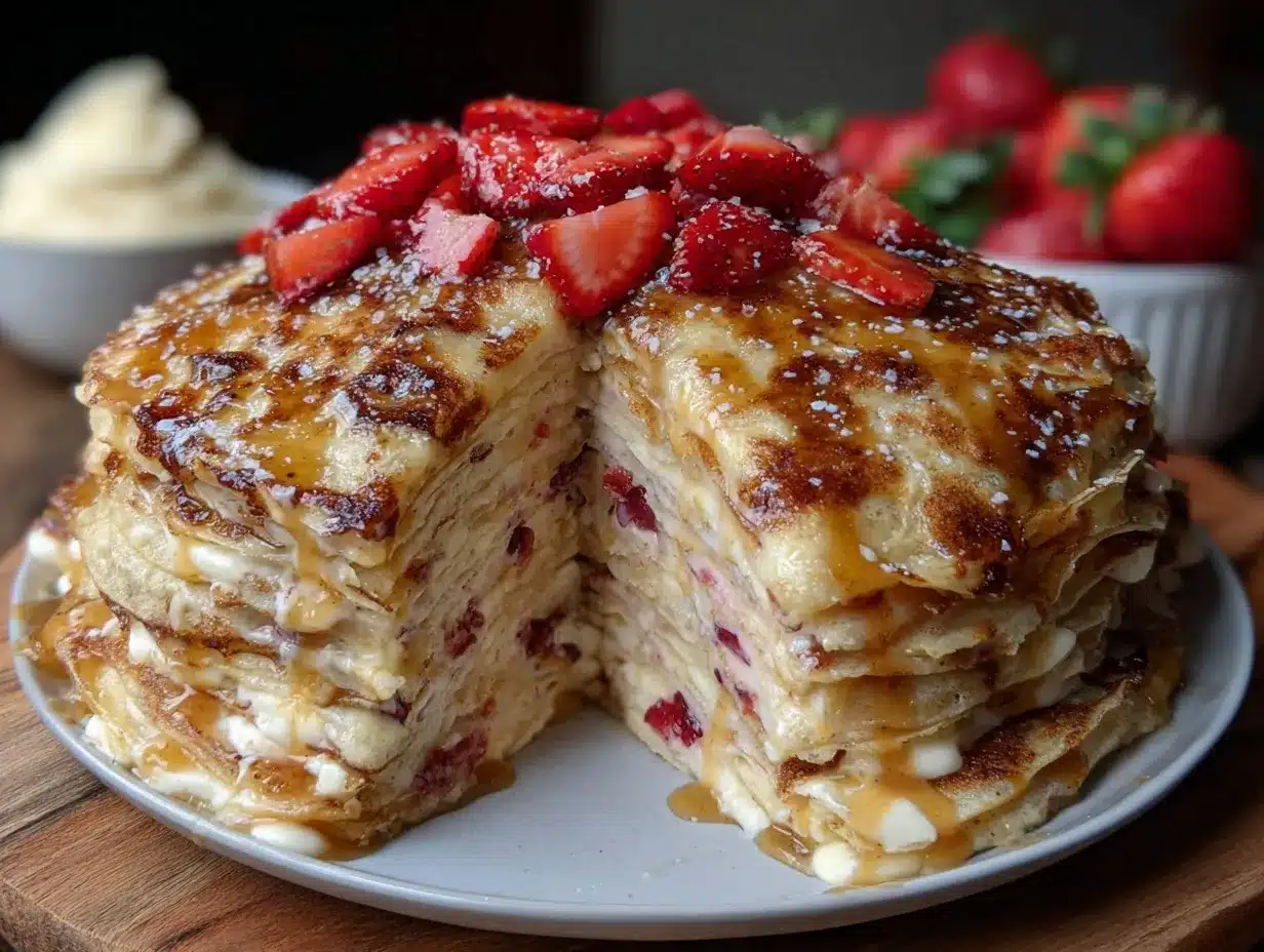 brown butter strawberry crepe cake preparation steps