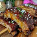 brown sugar hickory smoked pork ribs - featured image