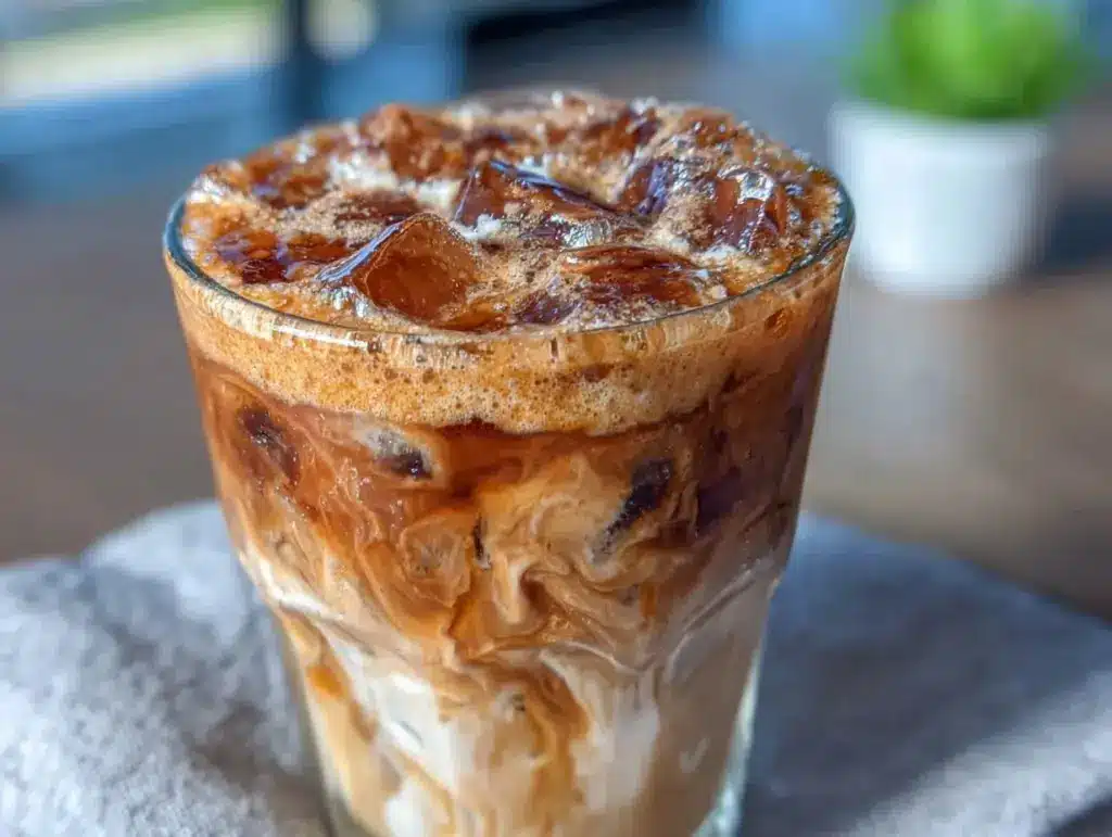 brown sugar oat milk shaken espresso - featured image