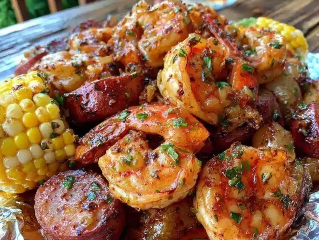 Cajun shrimp and sausage foil packets preparation steps